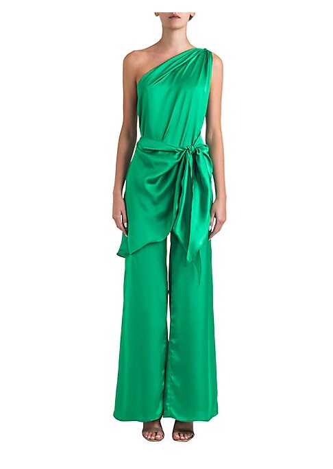 Satin One-Shoulder Glam Jumpsuit