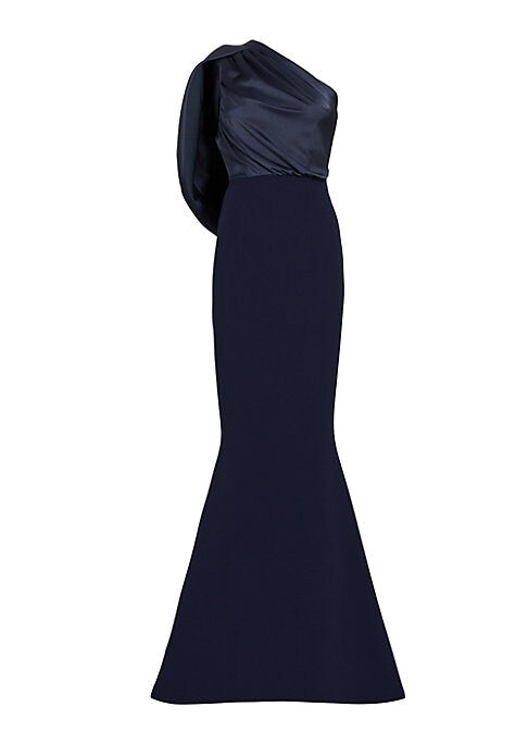 Draped Satin Evening Gown