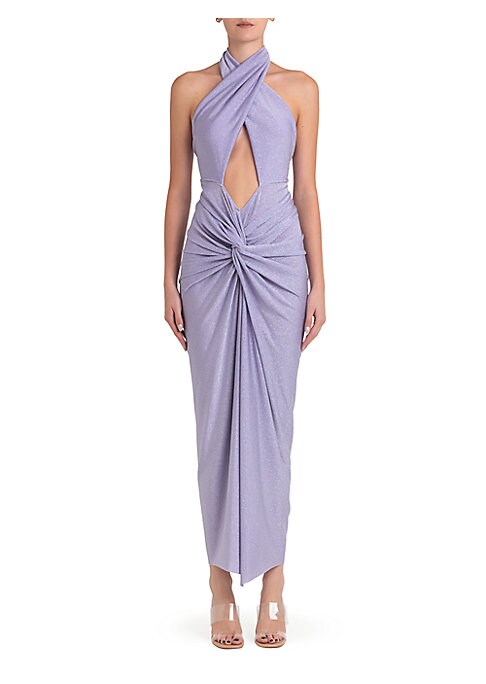 Criss-Cross Halter Maxi Dress