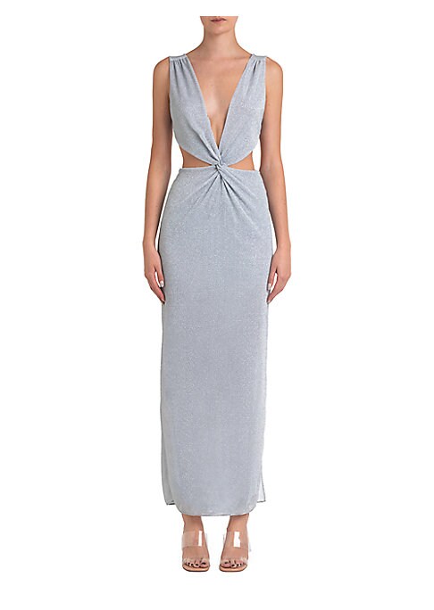 Glittering Cut-Out Maxi Dress