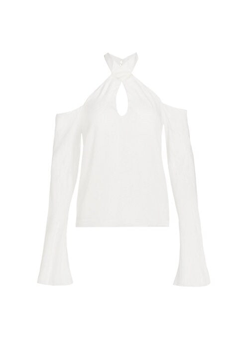 Silken Cold-Shoulder Elegance