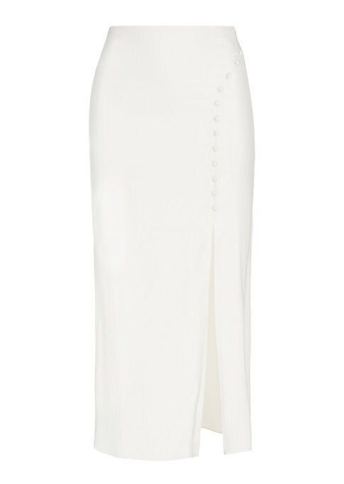 Silk Slit Midi Skirt