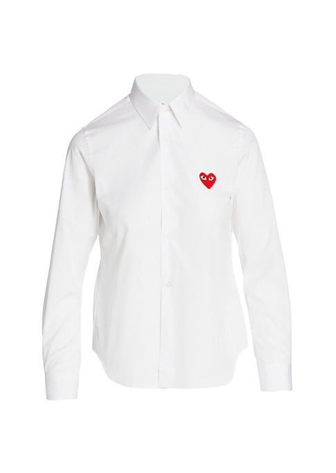 Chic Heart Embroidered Shirt