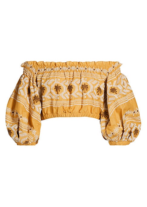 Tropical Puff Sleeve Top
