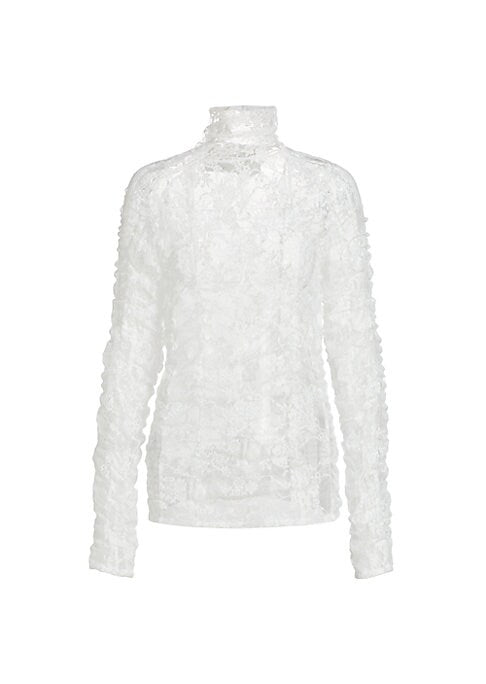 Lace Elegance Turtleneck Top