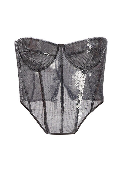 Sequin Strapless Crop Top