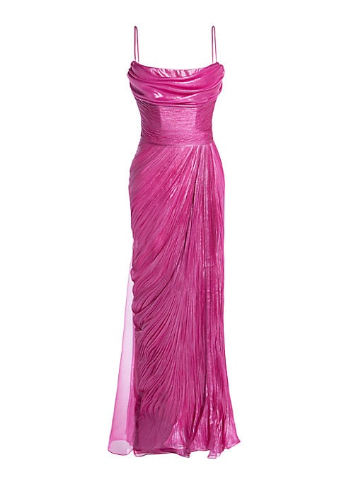 Metallic Silk Wrap Gown
