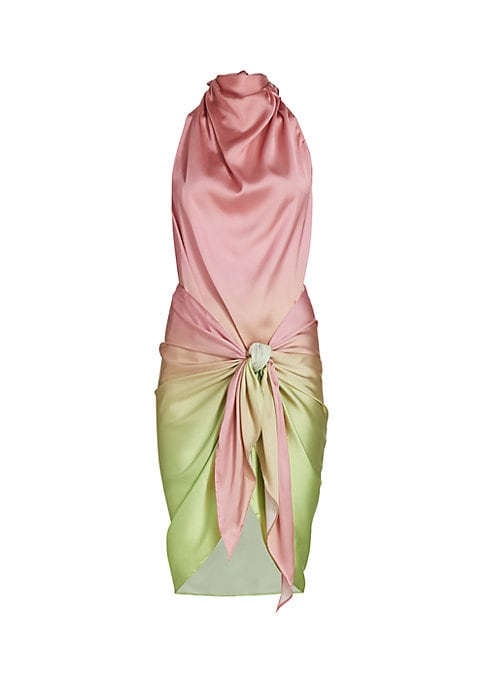 Satin Ombré Halterneck Dress