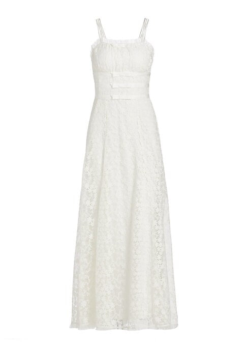Lace-Overlay Midi Dress