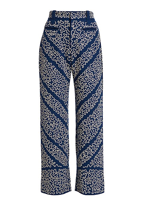 Soutache Straight-Leg Trousers