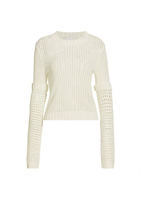 Knit Openwork Long Sleeve Top