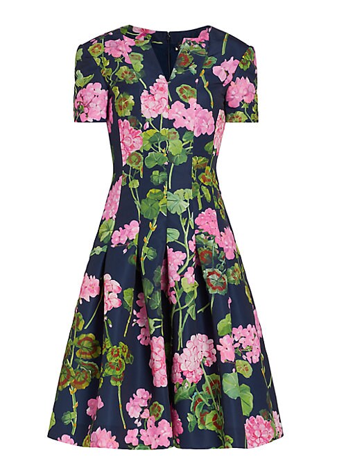 Floral V-Neck Flare Dress