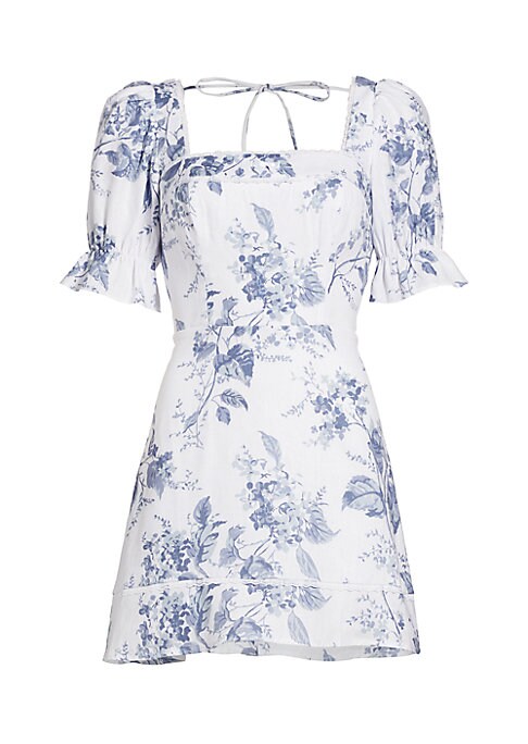 Floral Bow Puff Dress