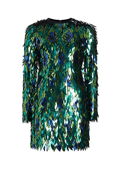 Shimmering Feather Mini Dress