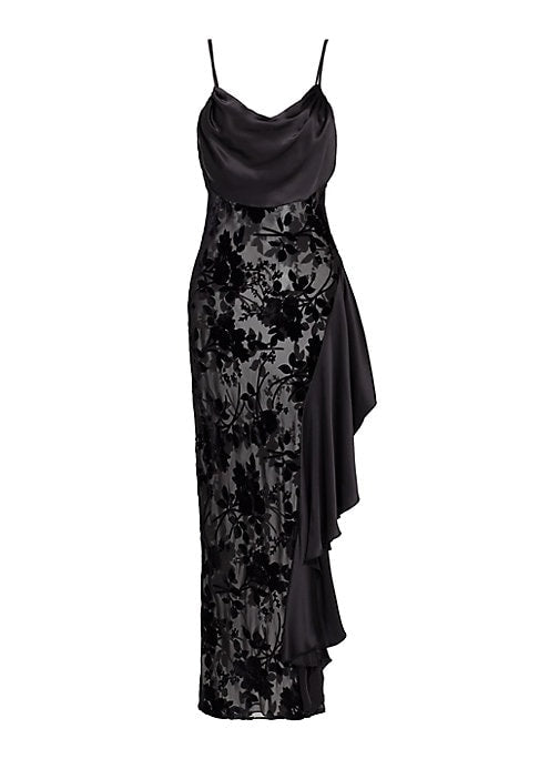 Floral Satin Maxi Dress