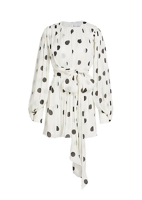 Polka Pleat Minidress