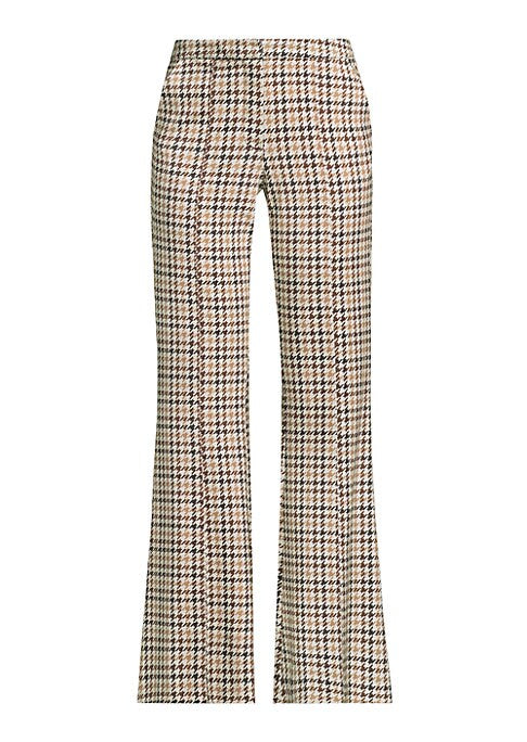 Colorful Check Flare Trousers