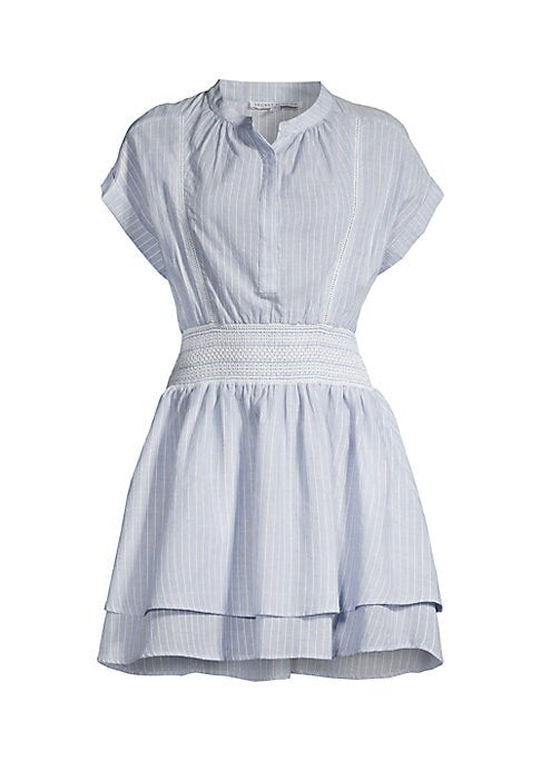 Striped Lace Ruffle Dress