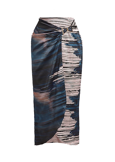 Chic Striped Wrap Skirt