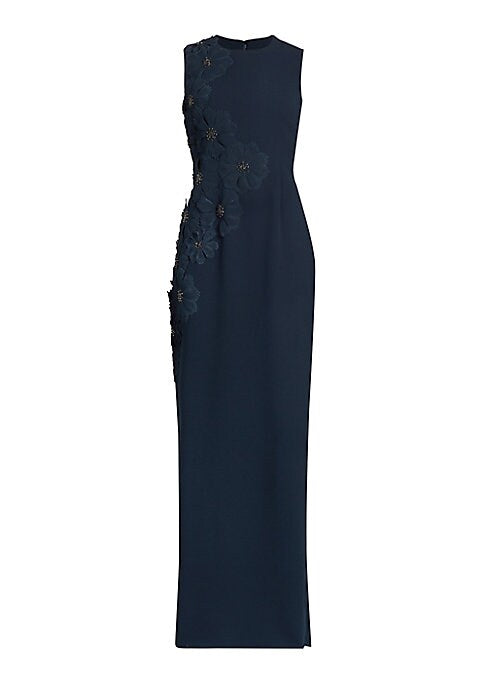 Floral Crystal Evening Dress