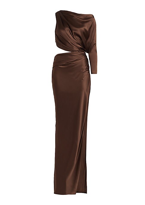 Lustrous Satin Cut-Out Dress