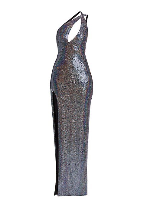 Lustrous Slit Evening Gown