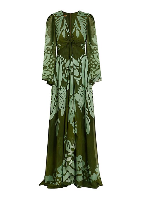 Botanical Silk Maxi Dress