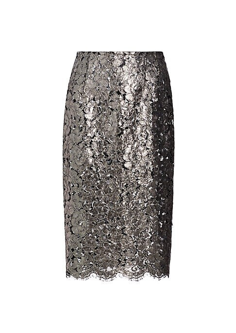 Lace Shine Pencil Skirt