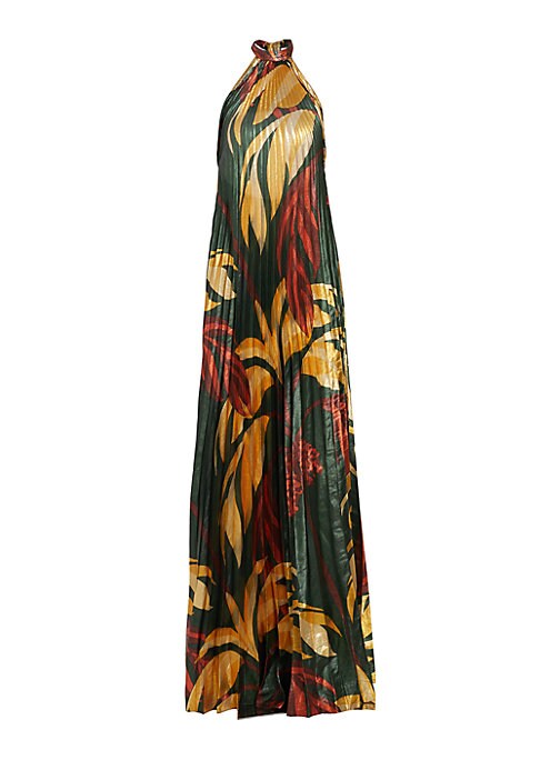 Lustrous Pleated Evening Gown