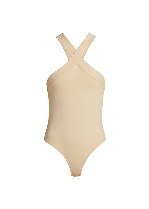 Sleek Knit Halter Bodysuit