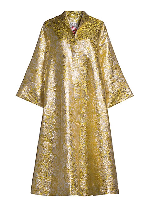 Metallic Flower Caftan Coat