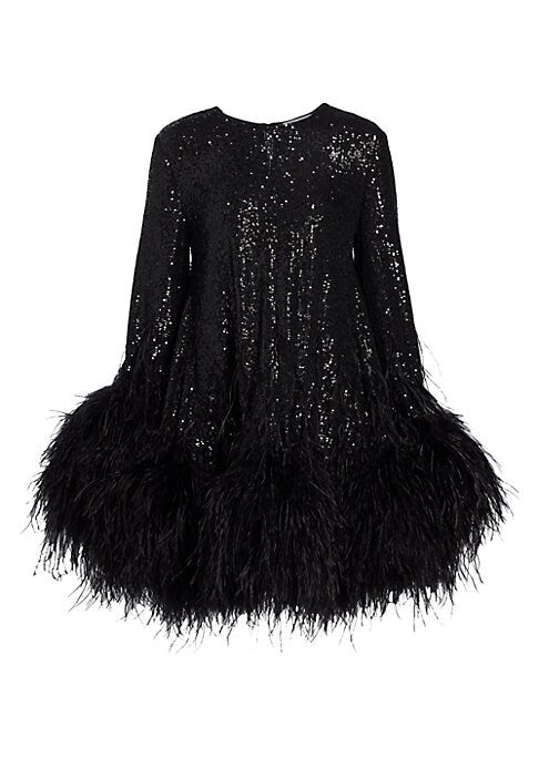 Glam Feathered Mini Dress