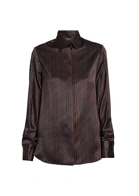 Chic Silk Grid Blouse