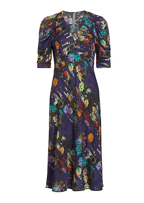 Blooming Silk Midi Dress