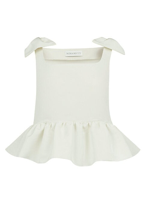 Bow-Detail Peplum Top