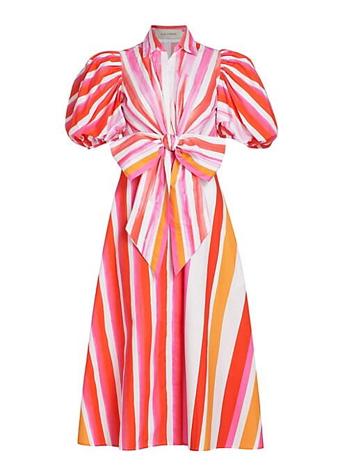 Vibrant Stripe Tie Dress