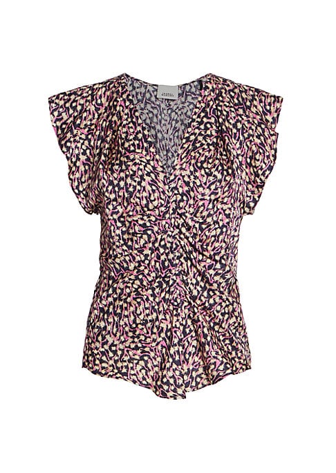 Floral Ruched V-Top