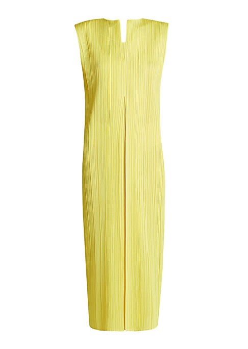 Notch Plissé Maxi Dress