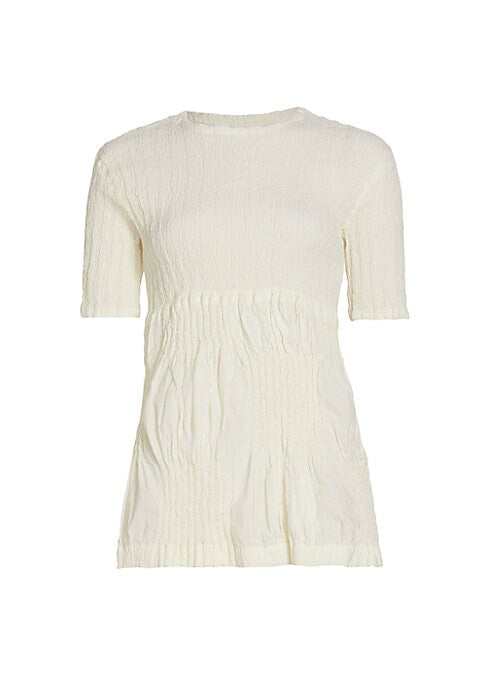Textured Cotton Crew Top
