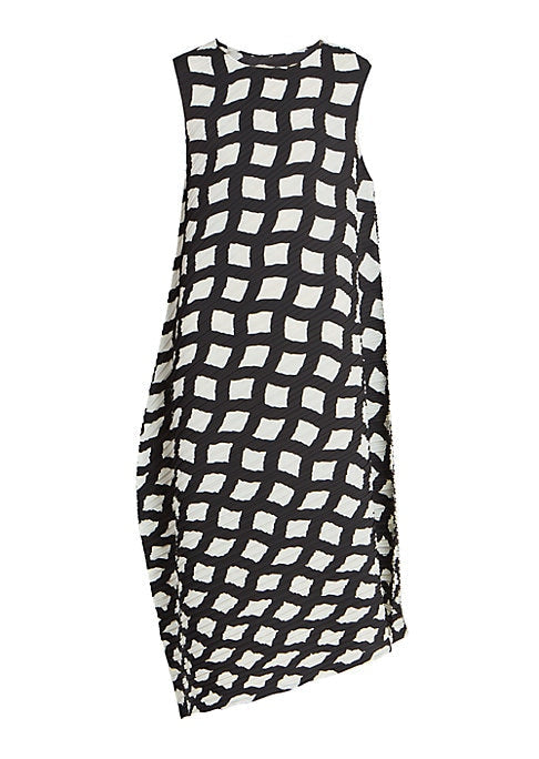 Graphic Pleats Midi Dress