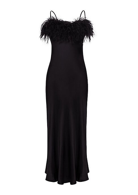Feather Elegance Midi Dress