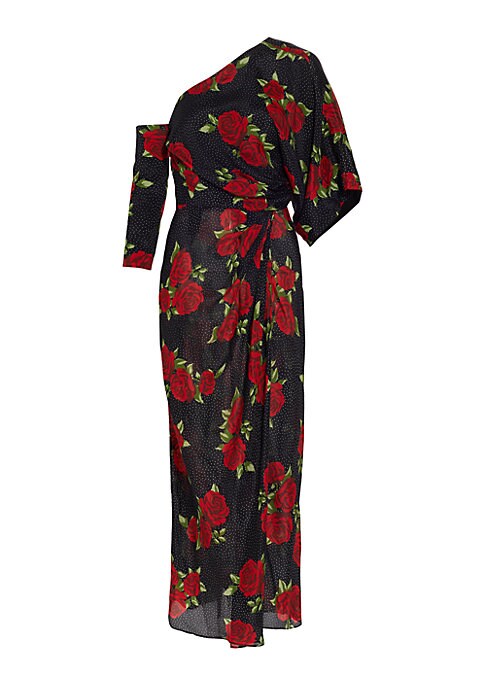 Floral Polka Midi Gown