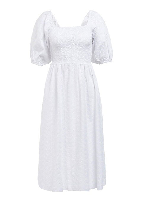 Puffed Elegance Midi Dress