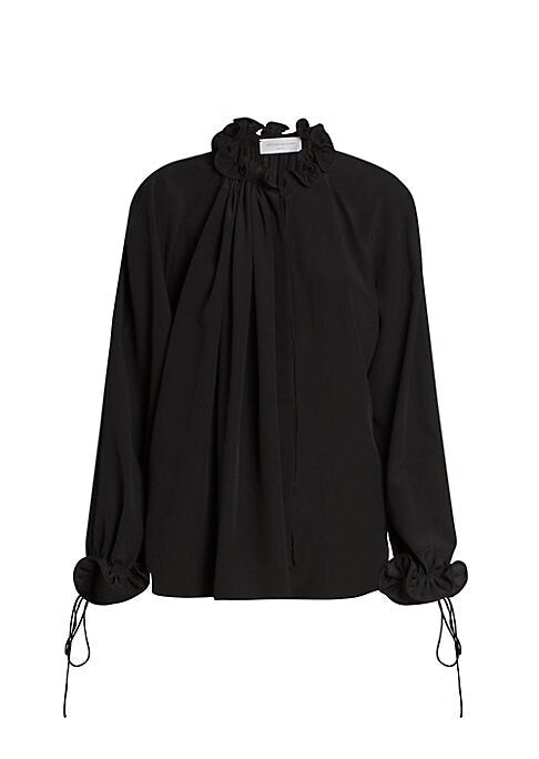 Silk Satin Ruching Blouse