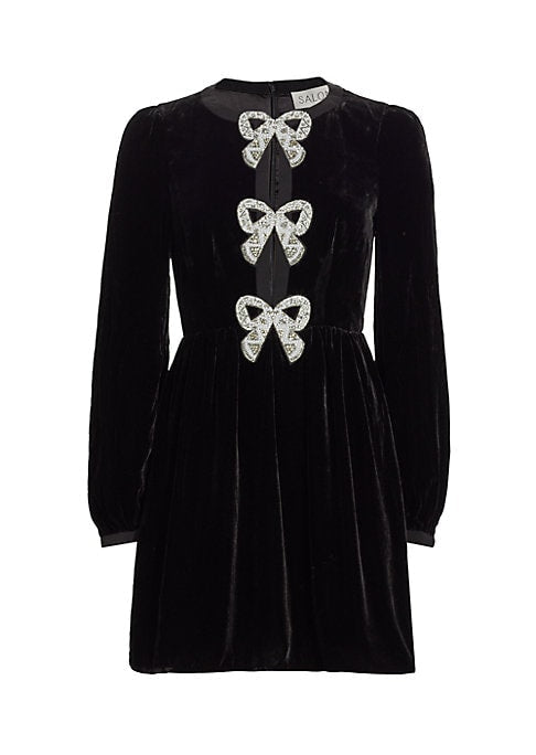 Glitter Bow Velvet Dress