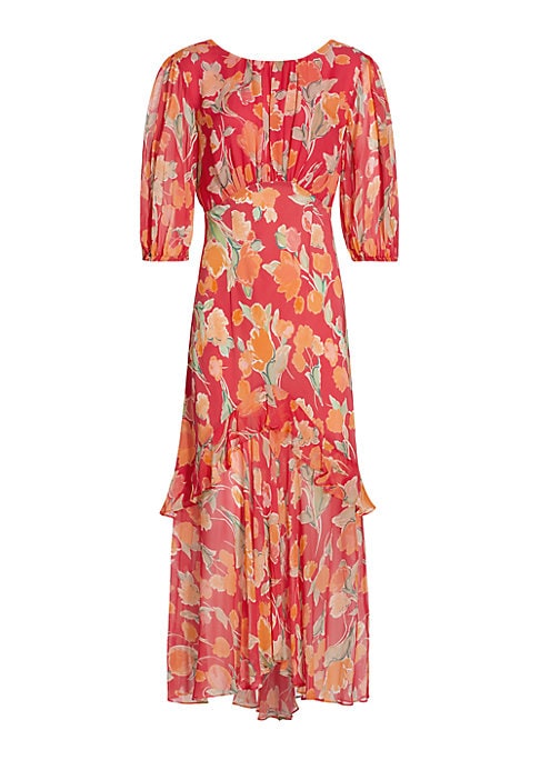 Floral Ruffle Midi Gown