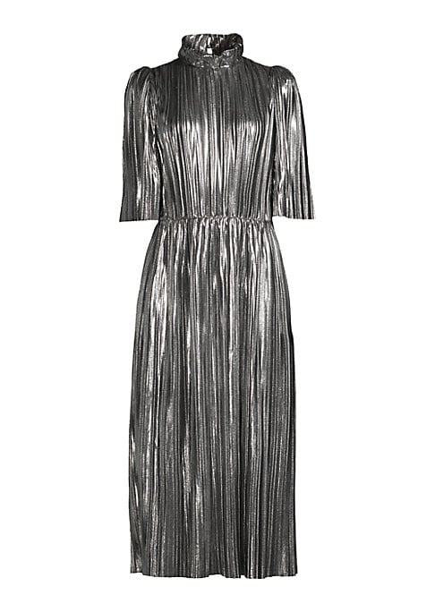 Shimmering Pleat Midi-Dress