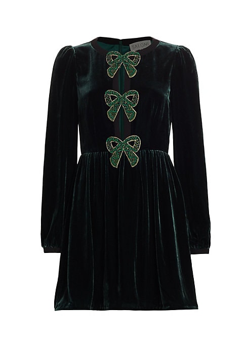 Velvet Bow Mini Dress