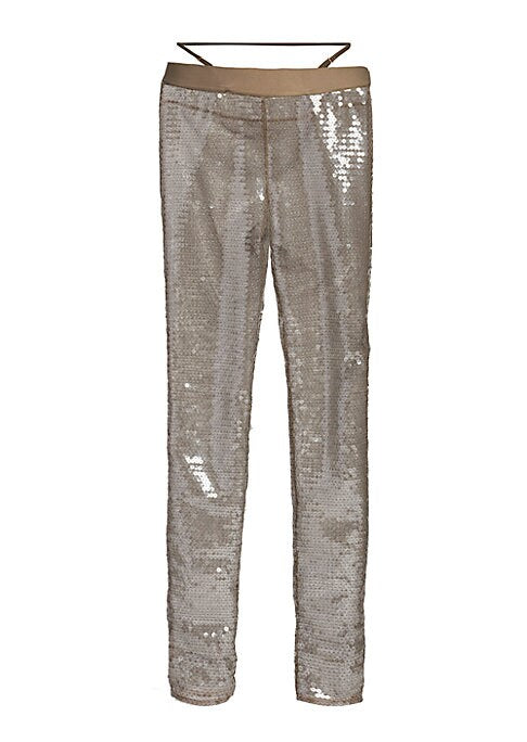 Lustrous Sheer Embellished Leggings