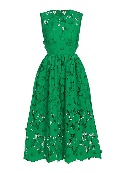 Lace Appliqué A-Line Dress